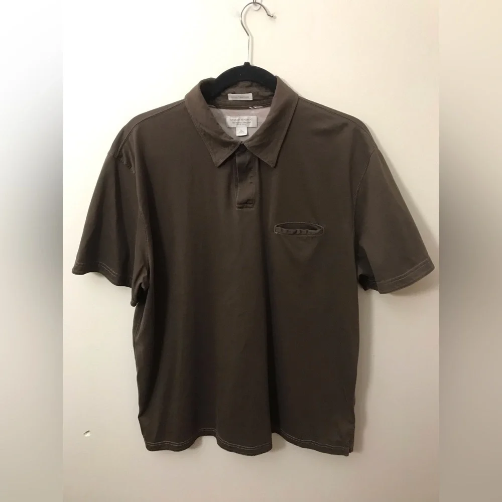 Banana Republic Mens Fitted Pima Cotton Polo Lightweight Short Sleeve Shirt XL